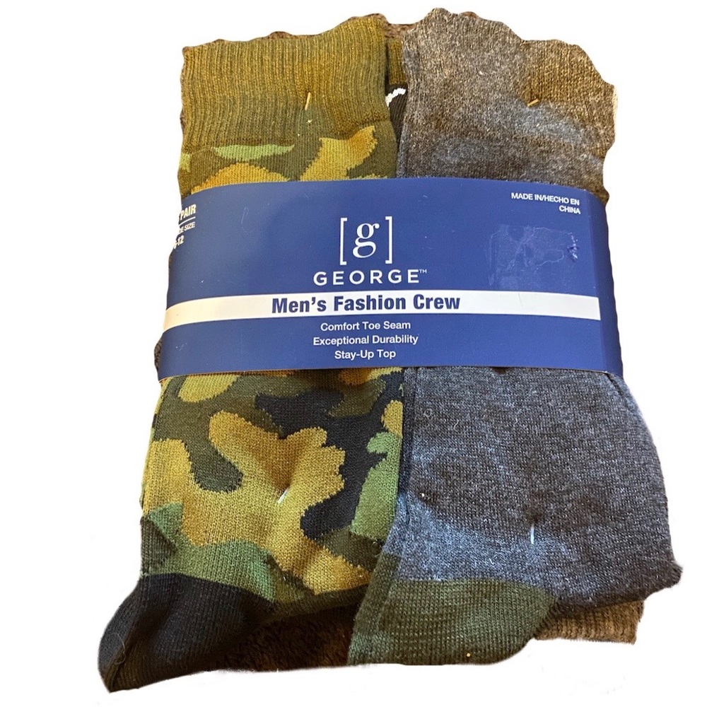 New 6 BRAND NEW GEORGE MENS FASHION CREW SOCKS